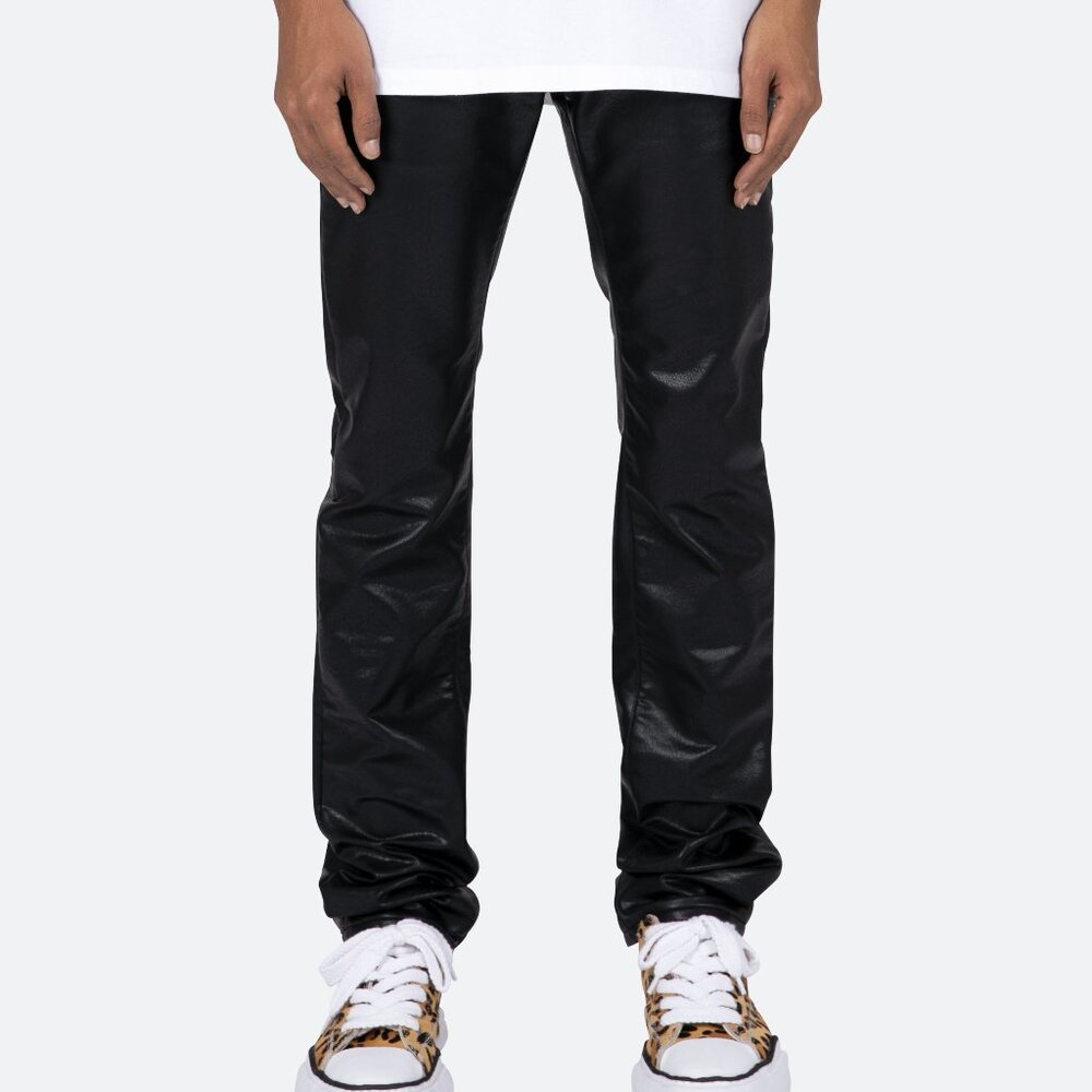 mnml D481 Leather Straight Pants - Black Size 31